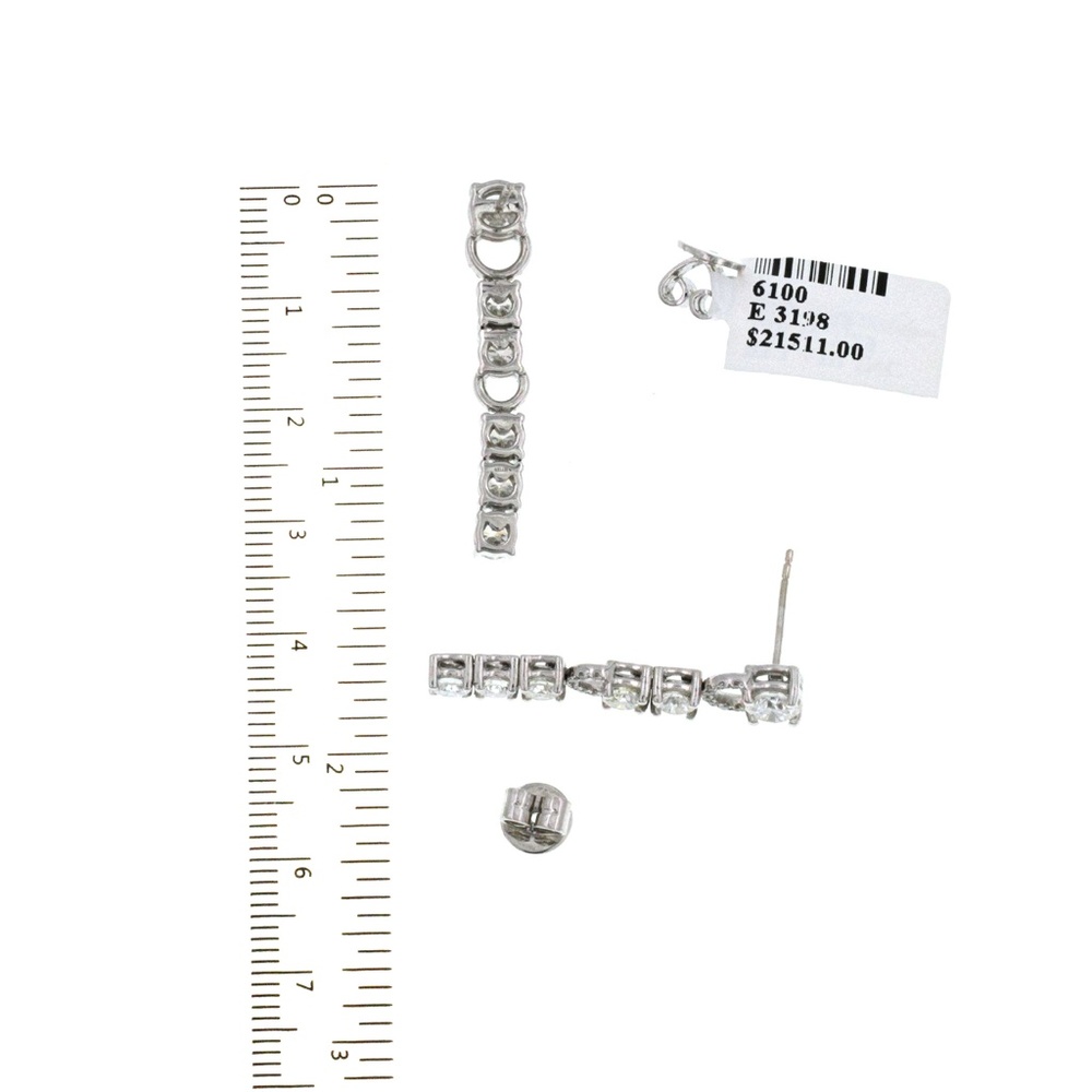 Fine 18K Gold 7.29 Ct Natural Diamonds Earrings - Picture 4 of 4